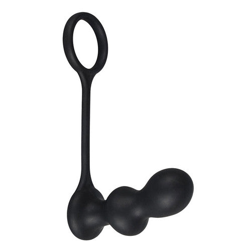 Analplug mit Penisring in Schwarz