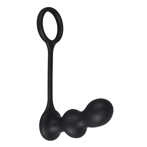 Analplug mit Penisring in Schwarz