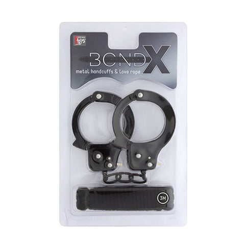BondX Handschellen aus Metall und Liebesseil (3 m)